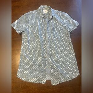 Men's Geometric Patterned Blue Shirt